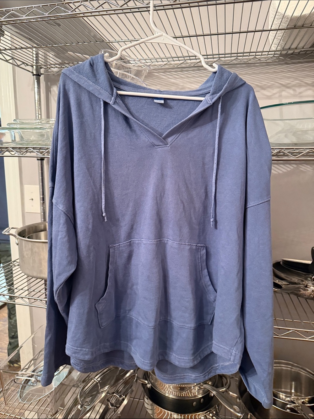 Old Navy Blue Hooded Pullover Sweatshirt